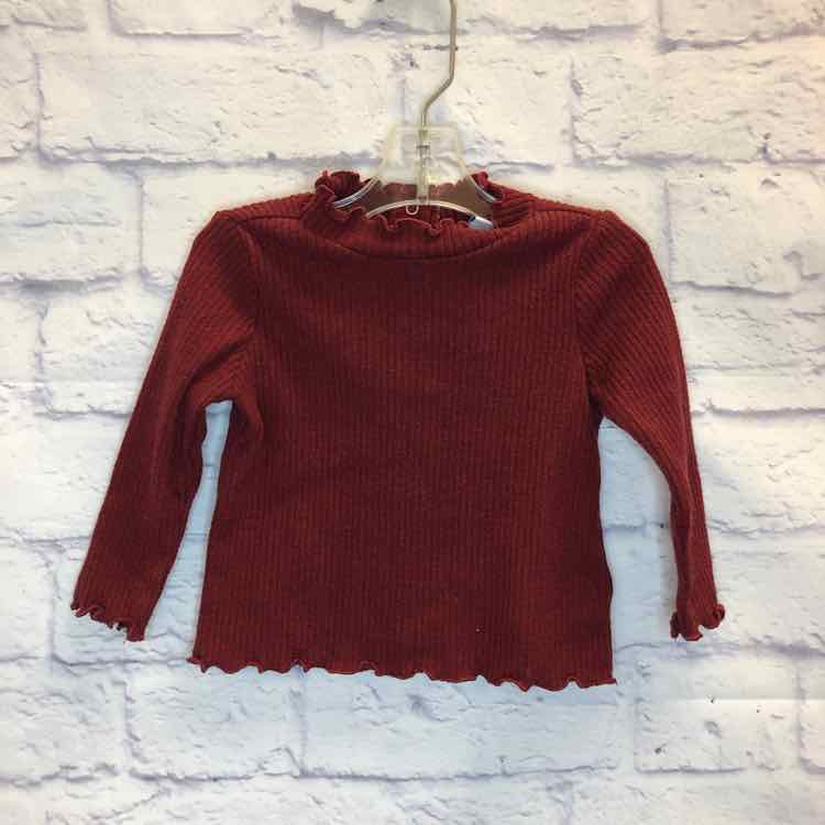 Old Navy Maroon Size 3-6 Months Girls Long Sleeve Shirt