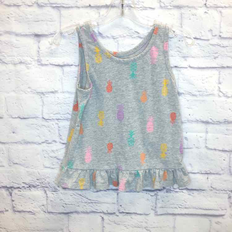 Cat & Jack Gray Size 6 Girls Tank Top