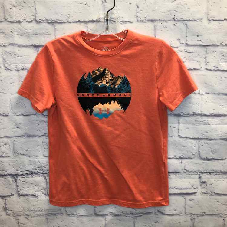 Under Armour Orange Size 10 Boys Short Sleeve Shirt