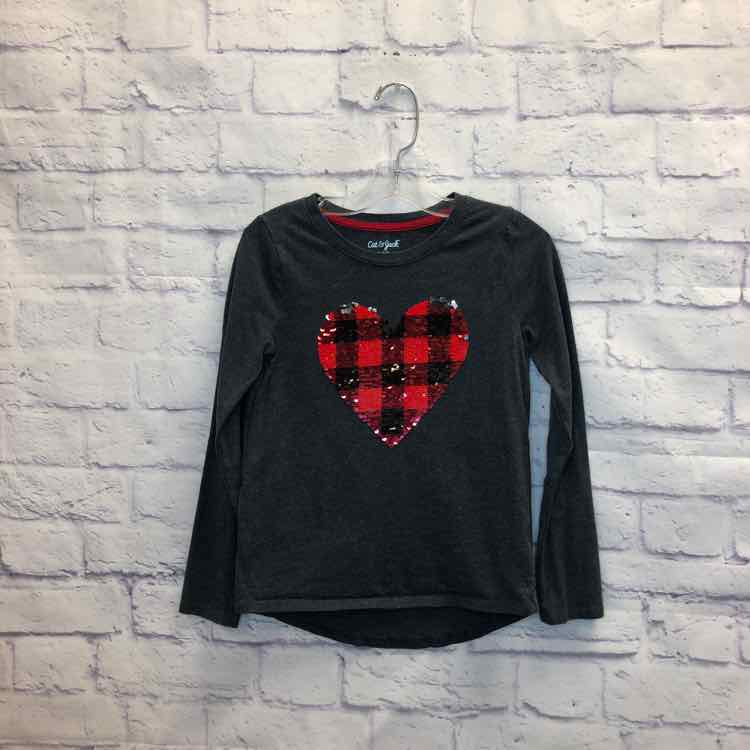Cat & Jack Gray Size 7 Girls Long Sleeve Shirt