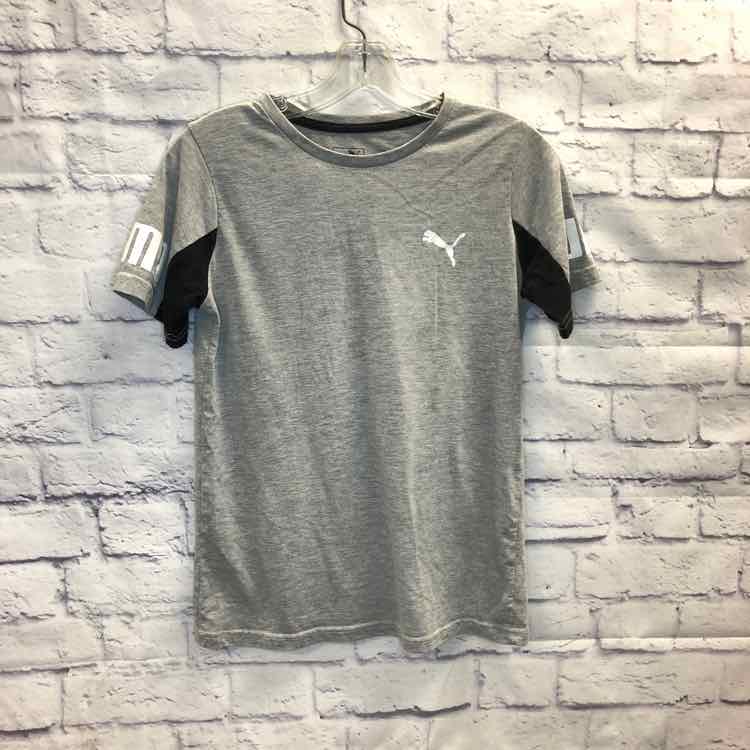 Puma Gray Size 14 Boys Short Sleeve Shirt