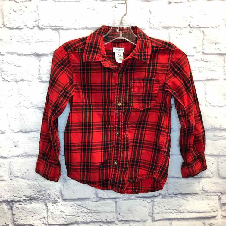 Carters Red & Black Size 4T Boy Polo or Button Down