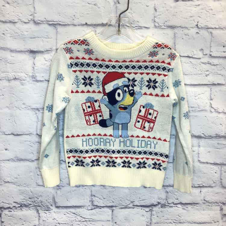 Bluey White Size 2T Girls Sweater