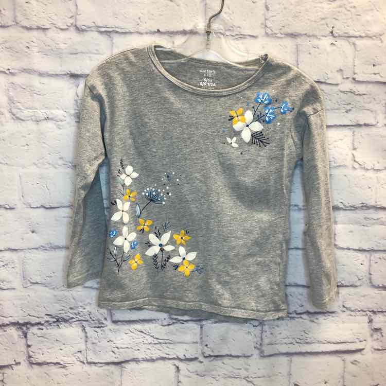 Carters Gray Size 6 Girls Long Sleeve Shirt
