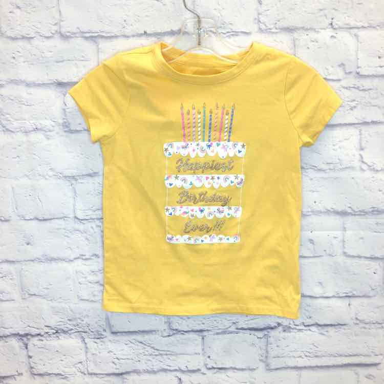 Cat & Jack Yellow Size 4T Girls Short Sleeve Shirt