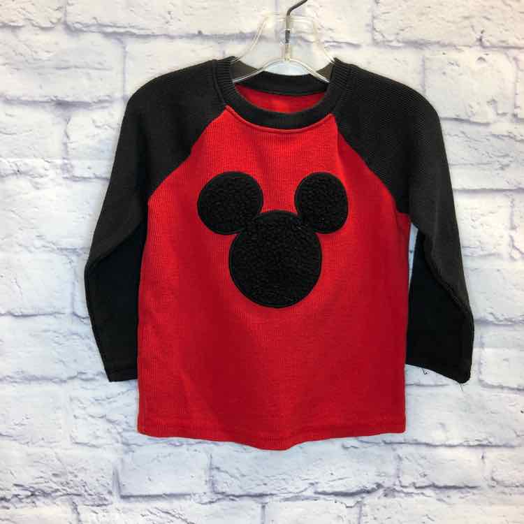Disney Red & Black Size 2T Boys Long Sleeve Shirt