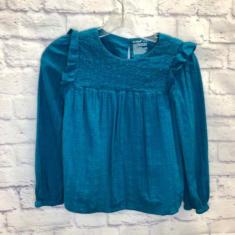 Cat & Jack Teal Size 10 Girls Long Sleeve Shirt