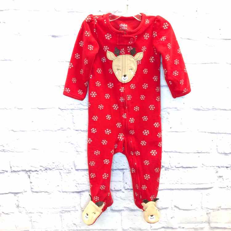 Child of Mine Red Size 6-9 Months Fleece Girls Sleeper