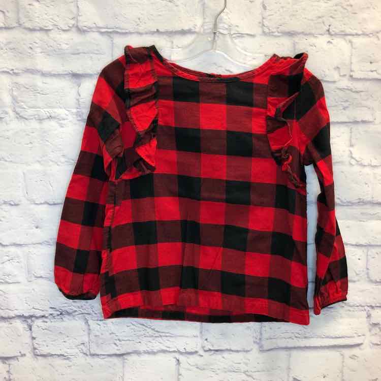 Carters Red & Black Size 7 Girls Long Sleeve Shirt
