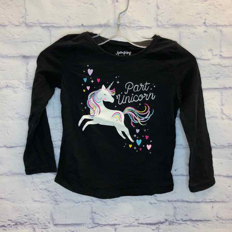 Jumping Beans Black Size 4T Girls Long Sleeve Shirt