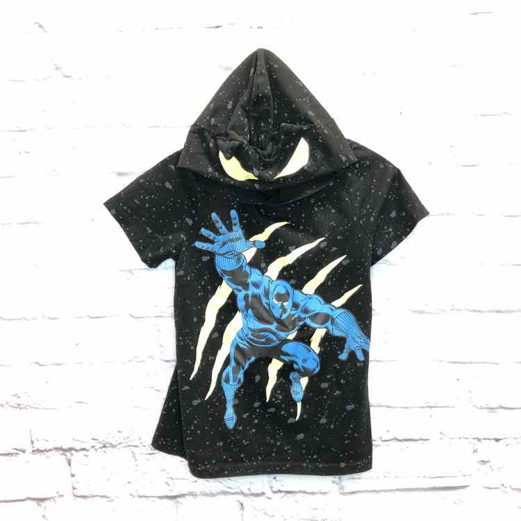 Marvel Black Size 8 Boys Short Sleeve Shirt