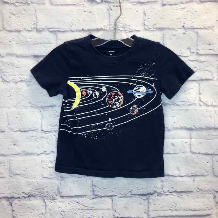 Carters Navy Size 4T Boys Short Sleeve Shirt
