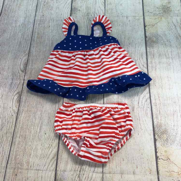 Cat & Jack RWB Size Newborn Girls 2 Piece Outfit