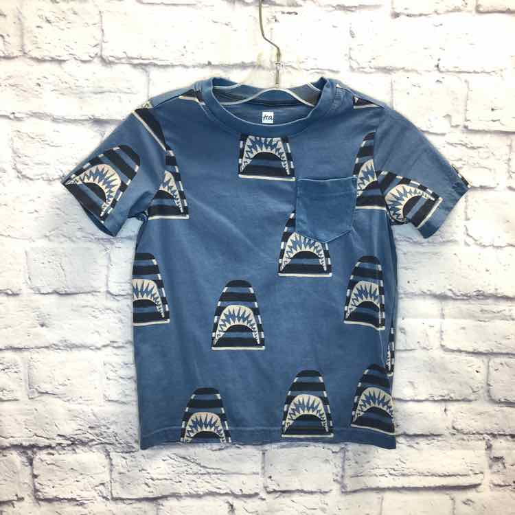 Tea Blue Size 6 Boys Short Sleeve Shark Shirt