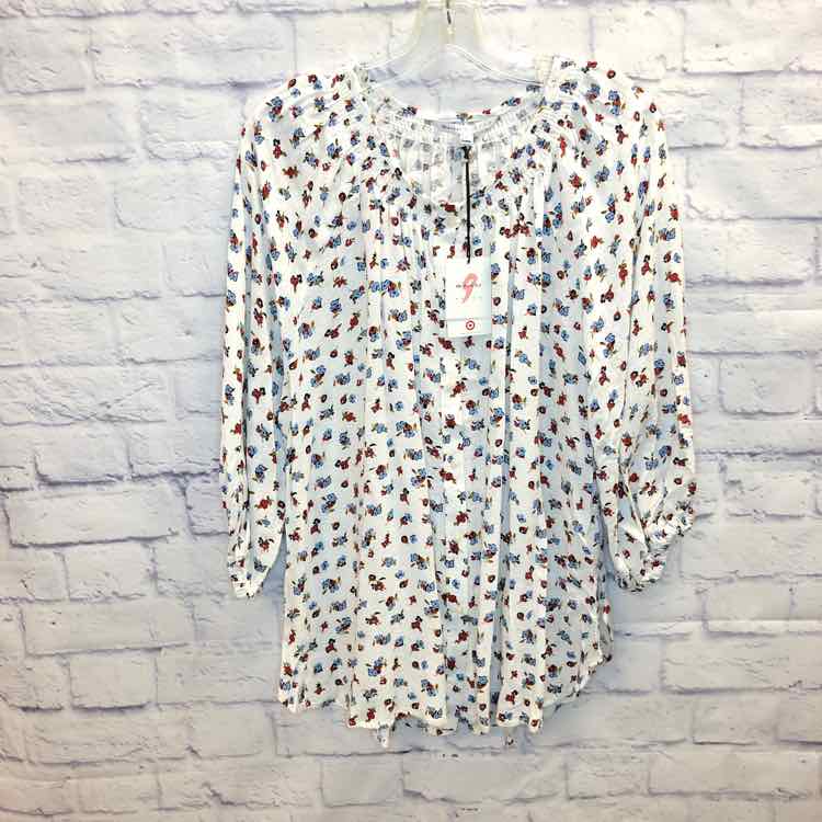 The Nines by Hatch Floral Size XL Maternity 3/4 Slv Top