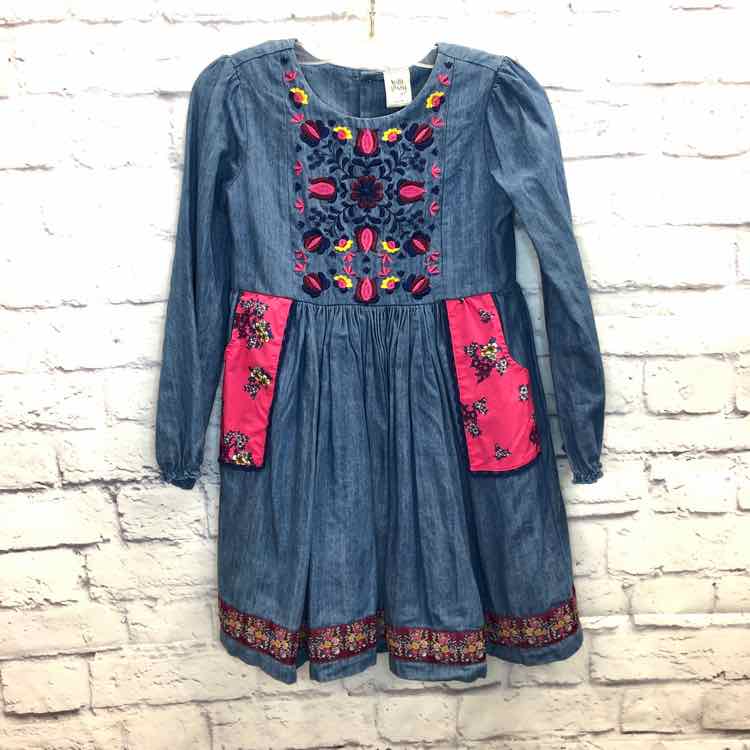 Wild Flowers Chambray Size 8 Girls Dress