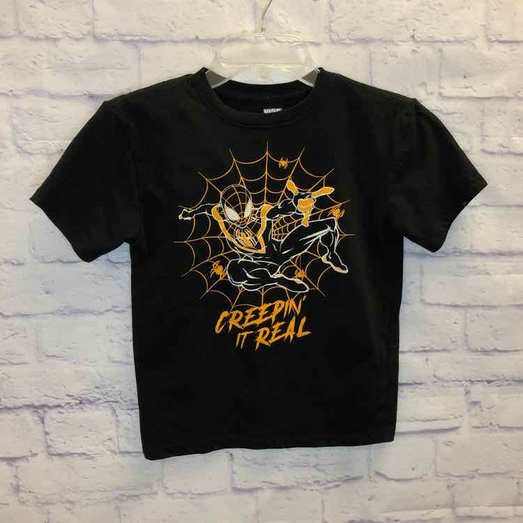Spiderman Black Size 10 Boys Short Sleeve Shirt