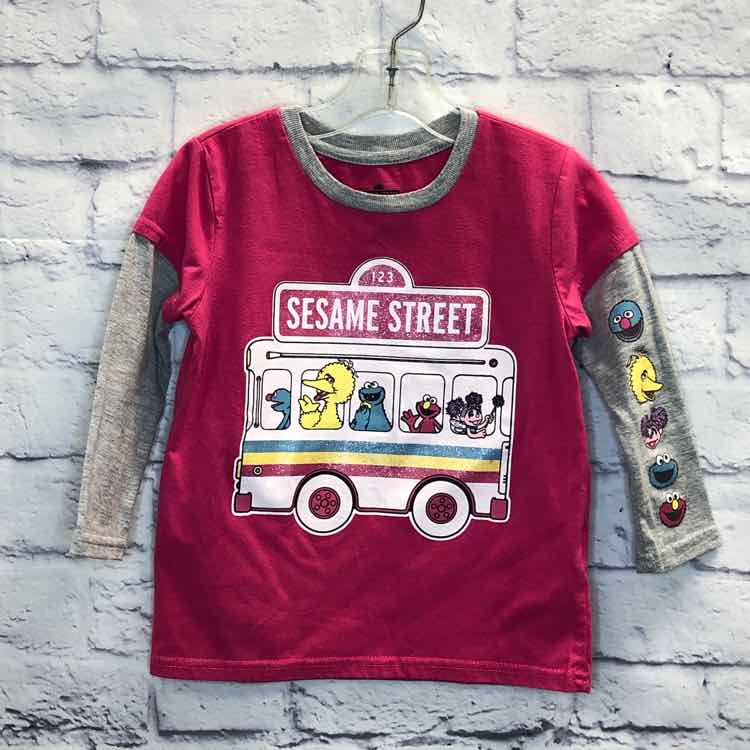 Sesame Street Pink Size 3T Girls Long Sleeve Shirt
