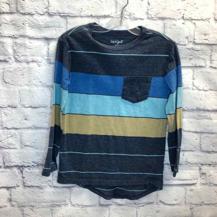 Cat & Jack Stripe Size 6 Boys Long Sleeve Shirt