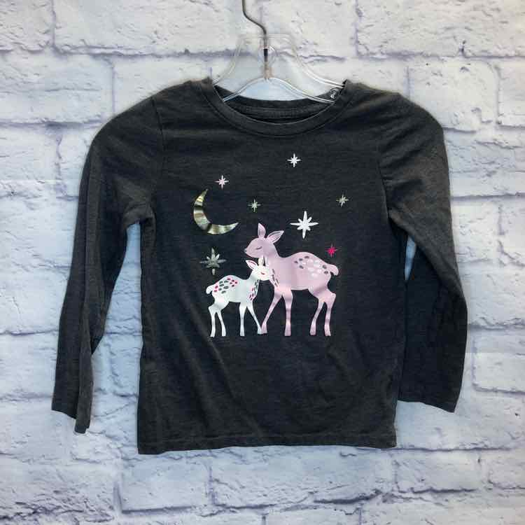 Cat & Jack Gray Size 4T Girls Long Sleeve Shirt