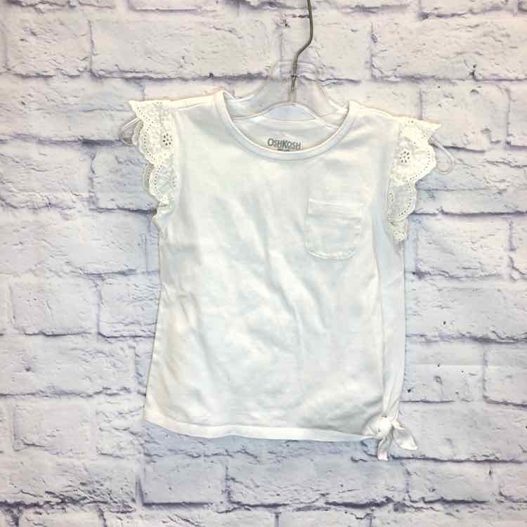 Oshkosh White Size 4T Girls Short Sleeve Shirt