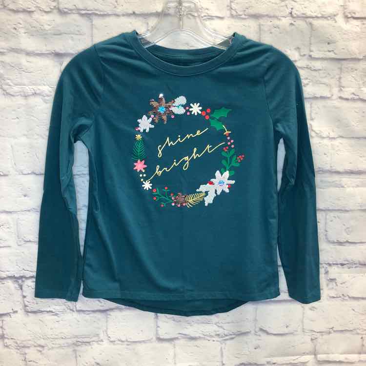 Cat & Jack Green Size 10 Girls Long Sleeve Shirt