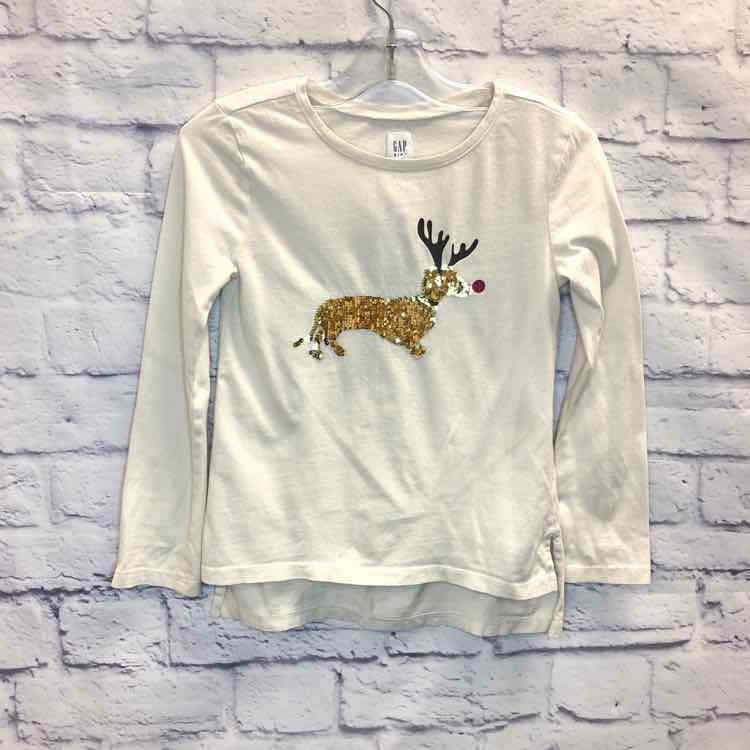 Gap White Size 6 Girls Long Sleeve Shirt