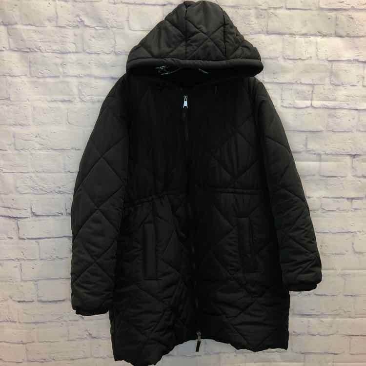 Sonoma Black Size XL Maternity Cinch Waist Puffer Jacket