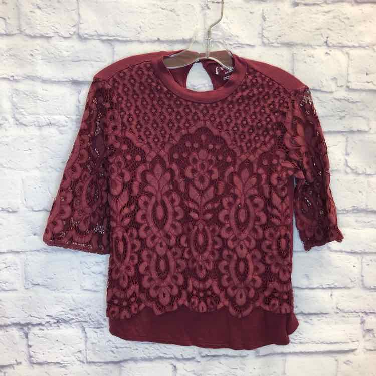 Art Class Maroon Size 7 Girls 3/4 Sleeve Shirt