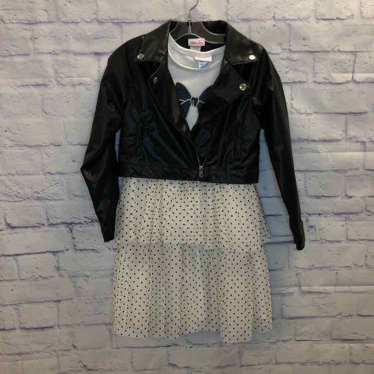 Little Lass Black & White Size 8 Girls Dress