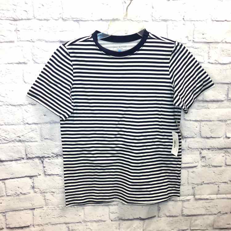 Andy & Evan Stripe Size 16 Boys Short Sleeve Shirt