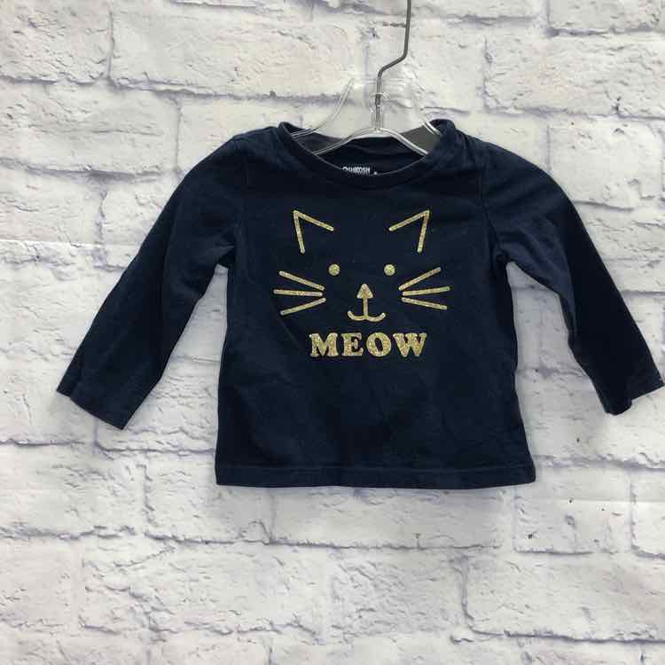 Oshkosh Navy Size 9-12 Months Girls Long Sleeve Shirt