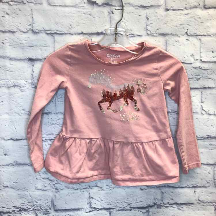 Oshkosh Pink Size 4T Girls Long Sleeve Shirt