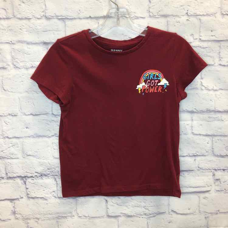 Old Navy Maroon Size 14 Girls Short Sleeve Shirt