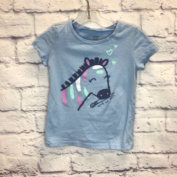 Carters Blue Size 2T Girls Short Sleeve Shirt