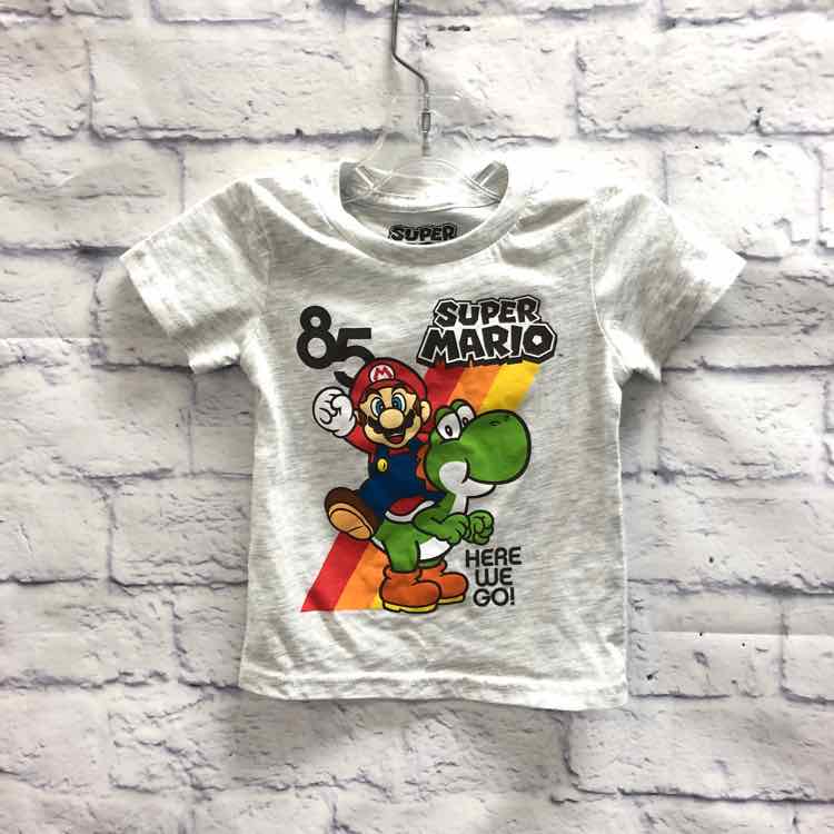 Super Mario Gray Size 12 Months Boys Short Sleeve Shirt