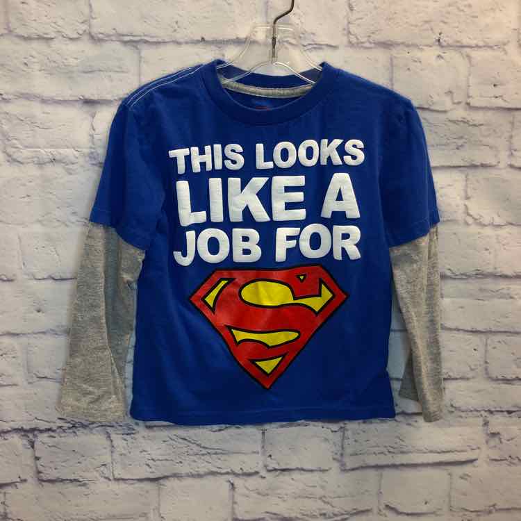 Superman Blue Size 5 Boys Long Sleeve Shirt