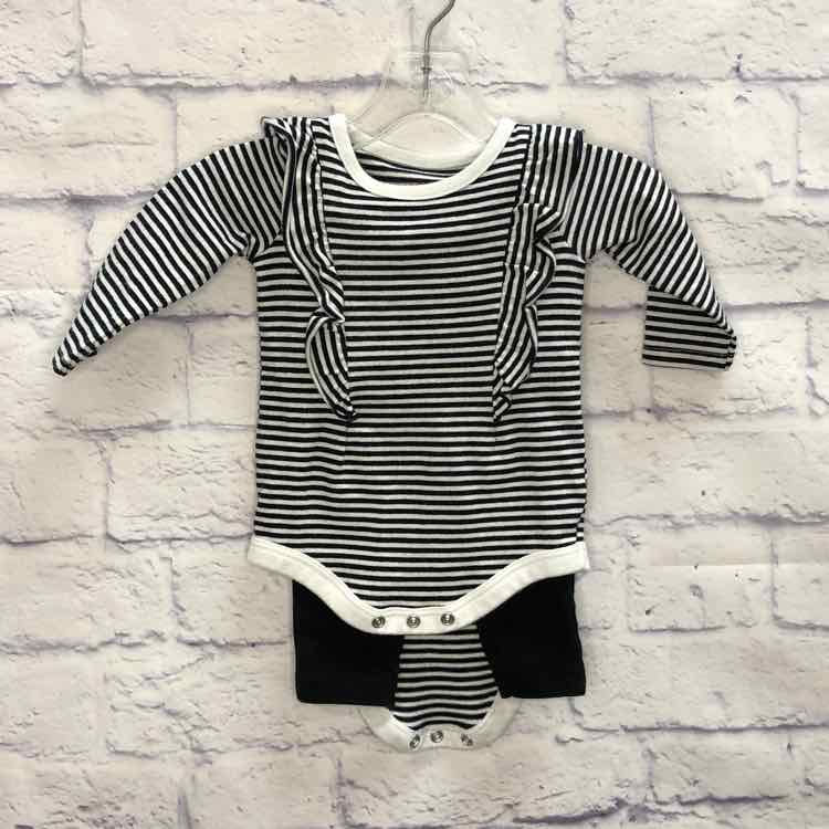 Cat & Jack Black & White Size 0-3 Months Girls 2 Piece Outfit