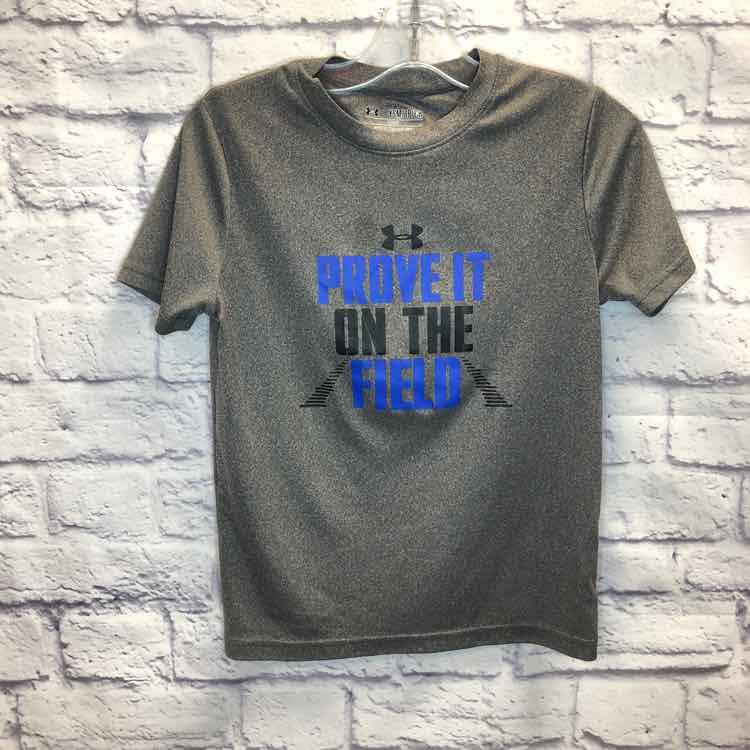 Under Armour Gray Size 8 Boys Short Sleeve Shirt