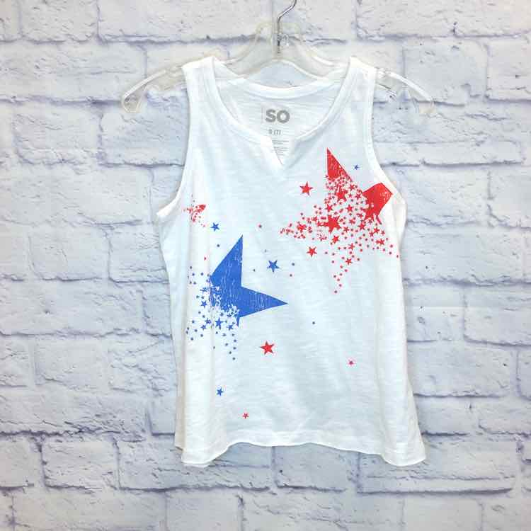 SO White Size 7 Girls Tank Top