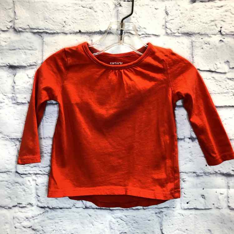Carters Orange Size 12 Months Girls Long Sleeve Shirt