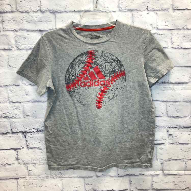 Adidas Gray Size 14 Boys Short Sleeve Shirt