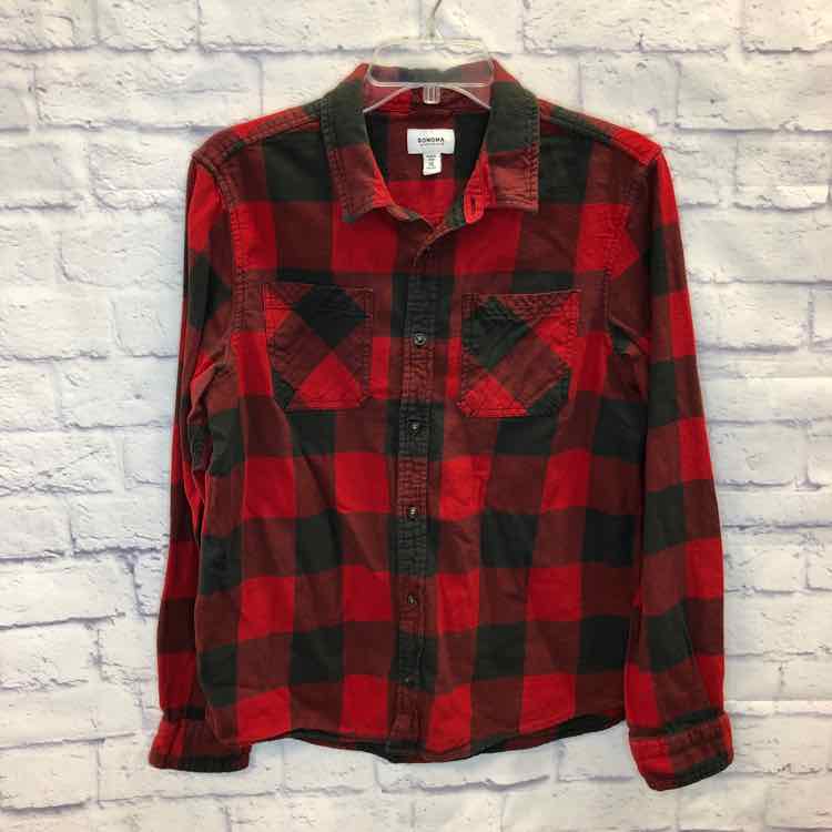 Sonoma Red & Black Size 18H Boy Polo or Button Down