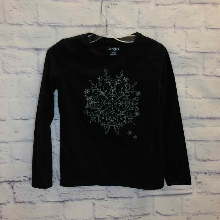 Cat & Jack Black Size 7 Girls Long Sleeve Shirt