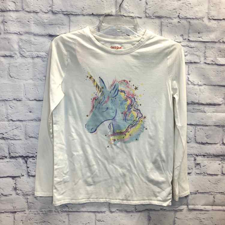 Cat & Jack White Size 14 Girls Long Sleeve Shirt