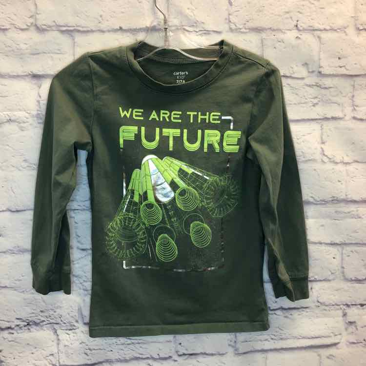 Carters Green Size 7 Boys Long Sleeve Shirt