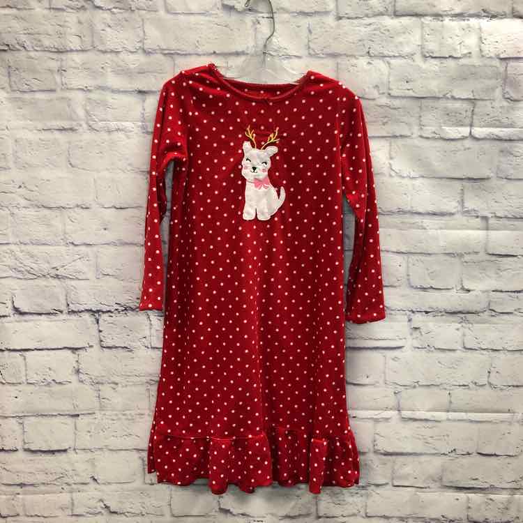 Carters Red Size 6 Fleece Girls Nightgown