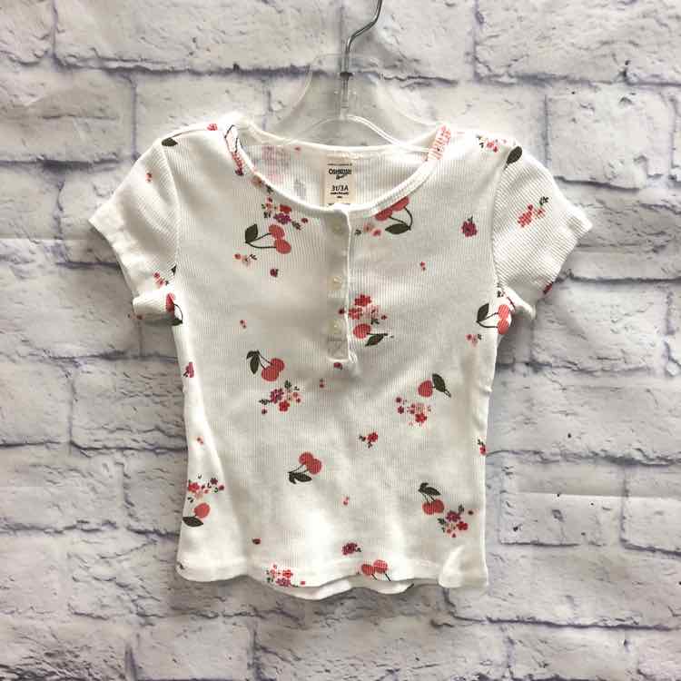 Oshkosh Floral Size 3T Girls Short Sleeve Shirt