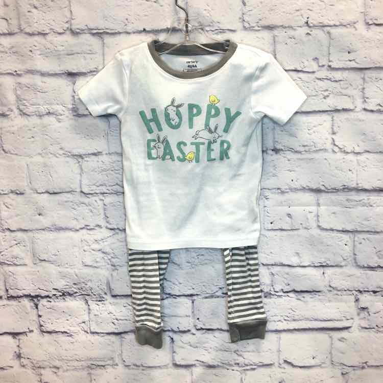 Carters White Size 4T Boys Pajamas
