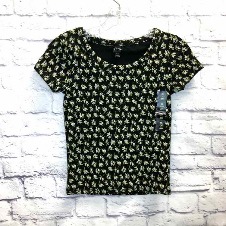Art Class Floral Size 14 Girls Short Sleeve Shirt